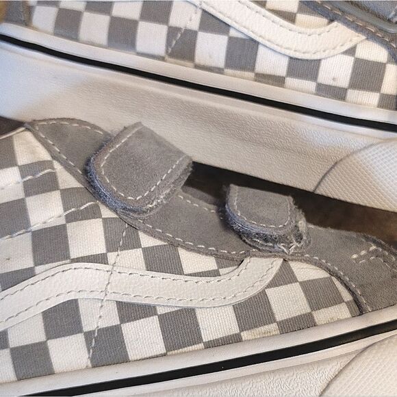 Vans Tradewinds Grey Sk8 Mid Reissue V Checkerboard Sneakers Kids 1.5 - Picture 4 of 16